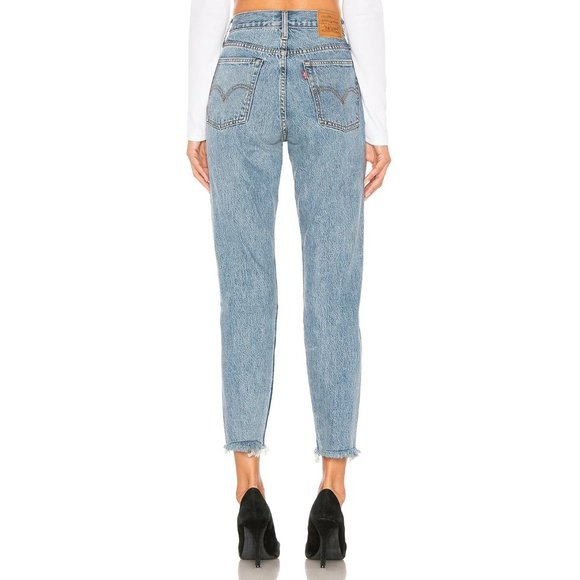 LEVI'S Wedgie Icon High Rise Fray Hem Straight Ankle Jeans in Shut Up - Size 24 - Picture 4 of 5